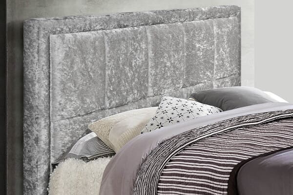 An image for Birlea Hannover Steel Crushed Velvet Fabric Ottoman Bed