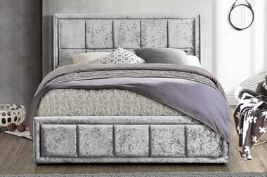 An image for Birlea Hannover Steel Crushed Velvet Fabric Ottoman Bed