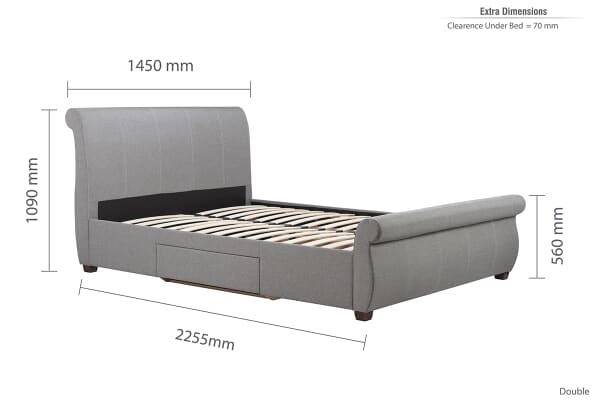 An image for Birlea Lancaster Grey Fabric Bed