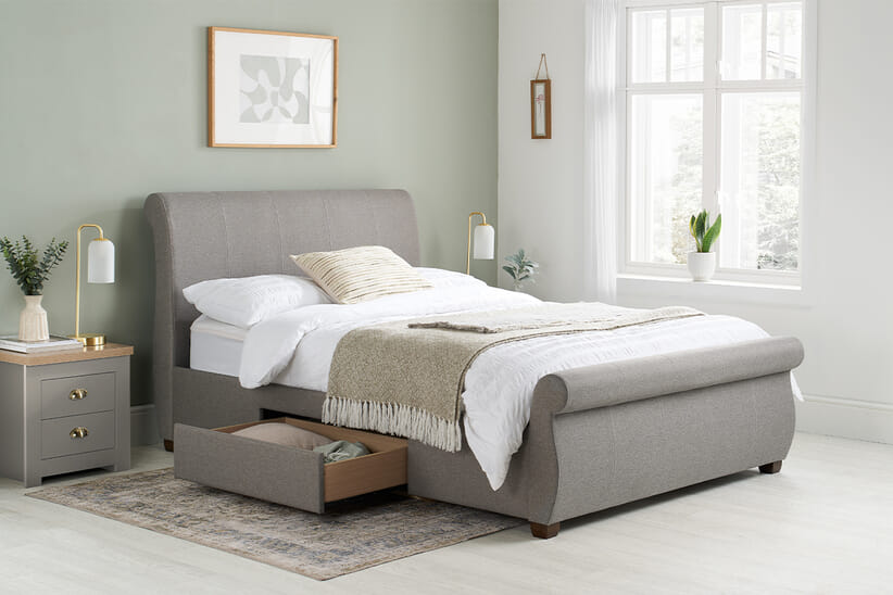 An image for Lancaster Grey Fabric Bed