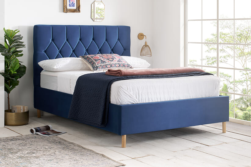 An image for Loxley Blue Ottoman Bed