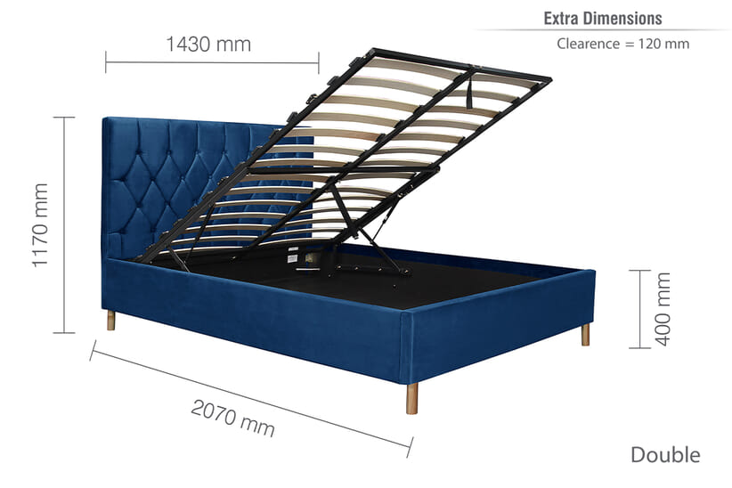 An image for Loxley Blue Ottoman Bed