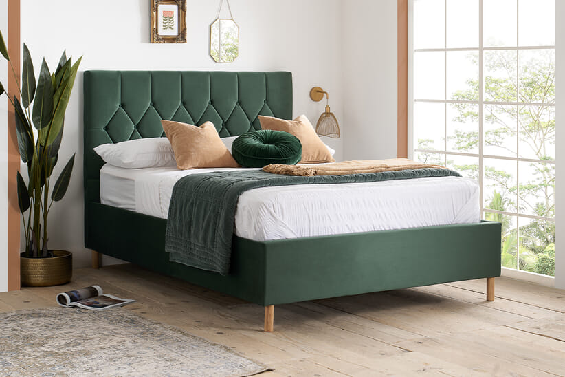 An image for Loxley Green Ottoman Bed