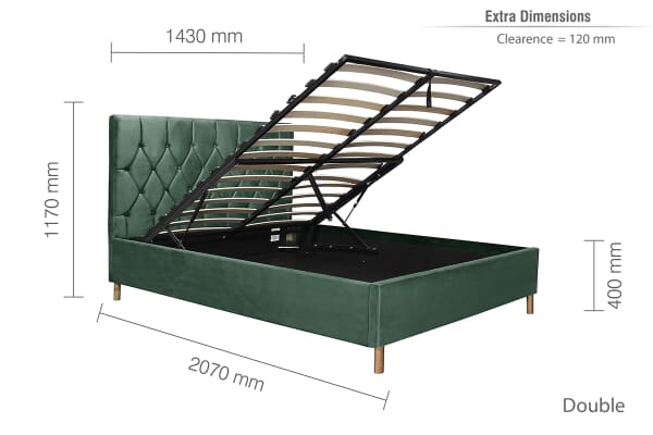 An image for Birlea Loxley Green Ottoman Bed