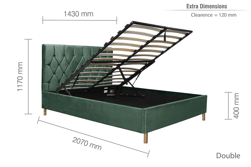 An image for Loxley Green Ottoman Bed