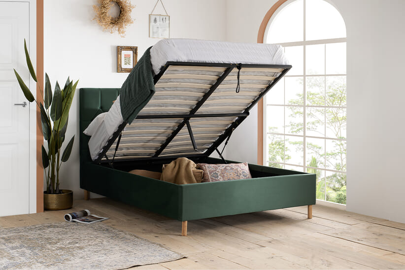 An image for Loxley Green Ottoman Bed