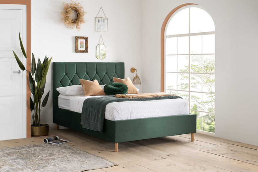 An image for Loxley Green Ottoman Bed