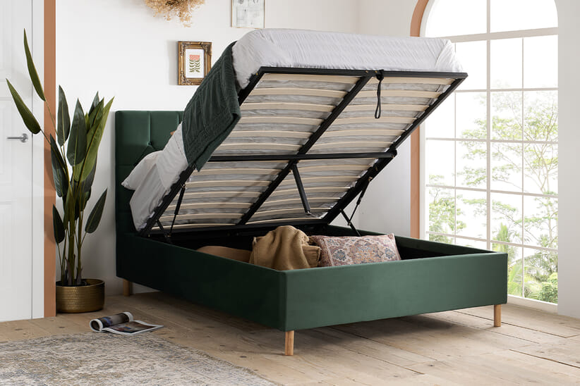 An image for Loxley Green Ottoman Bed