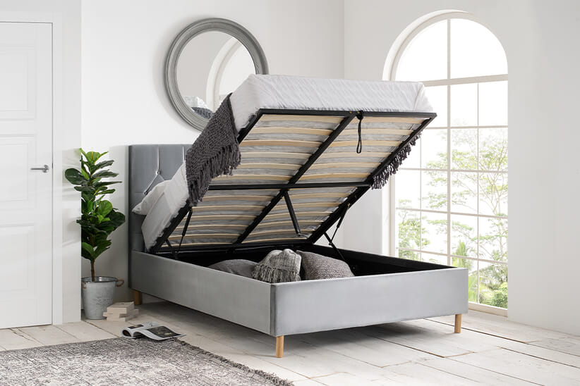 An image for Loxley Grey Ottoman Bed