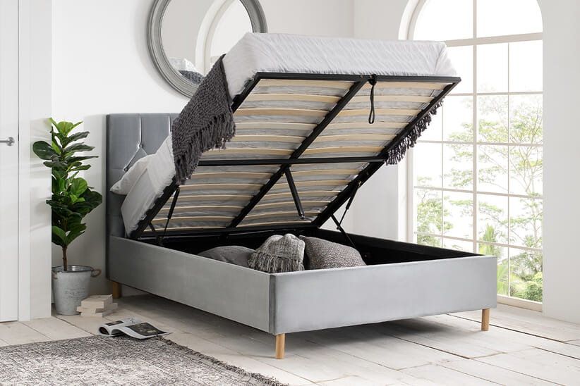 An image for Loxley Grey Ottoman Bed