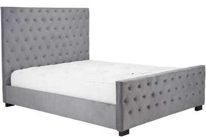 An image for Marquis Grey Velvet Fabric Bed