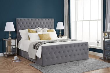 An image for Birlea Marquis Grey Velvet Fabric Ottoman Bed