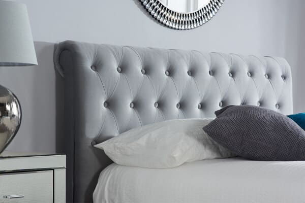 An image for Birlea Marlow Grey Velvet Fabric Bed