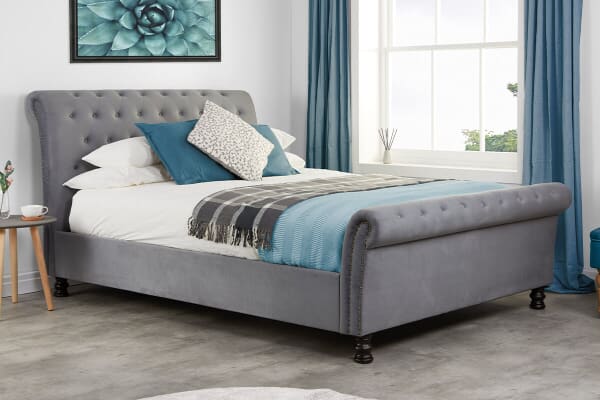 An image for Birlea Opulence Grey Velvet Fabric Bed