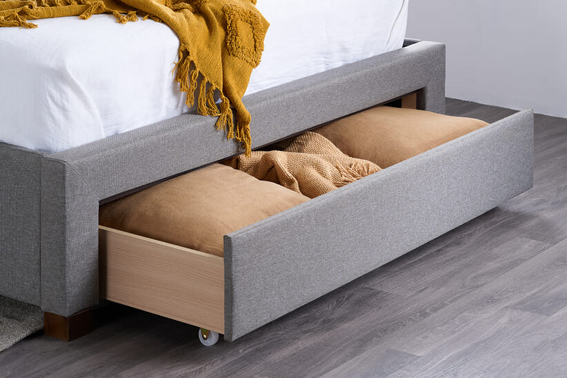 An image for Shelby Grey Fabric Bed