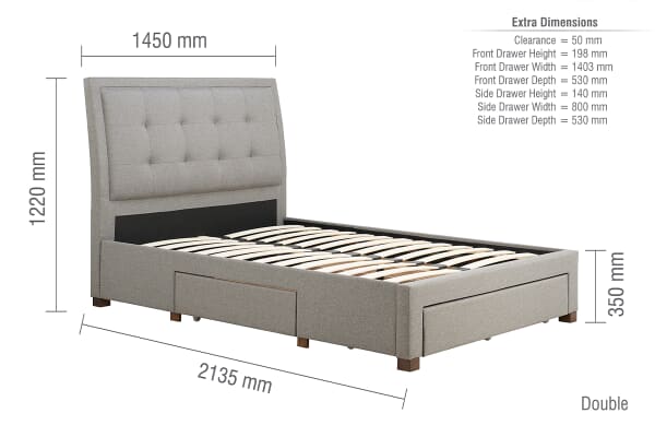 An image for Birlea Shelby Grey Fabric Bed