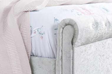 An image for Birlea Sienna Steel Crushed Velvet Fabric Bed