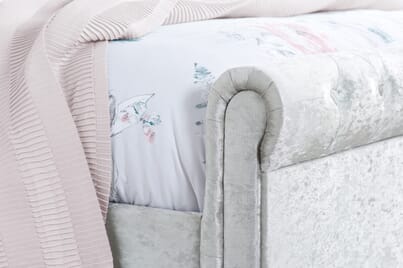 An image for Sienna Steel Crushed Velvet Fabric Bed