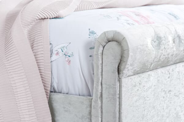 An image for Birlea Sienna Steel Crushed Velvet Fabric Bed