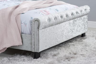 An image for Sienna Steel Crushed Velvet Fabric Bed