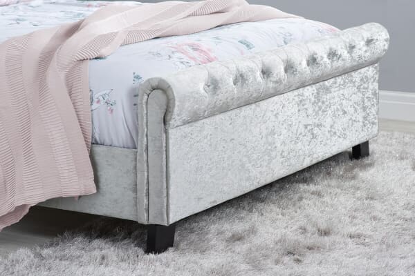An image for Birlea Sienna Steel Crushed Velvet Fabric Bed