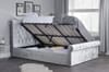 Sienna Steel Crushed Velvet Side Ottoman Bed
