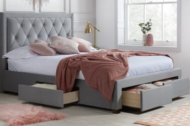 An image for Birlea Woodbury Grey Velvet Fabric Bed