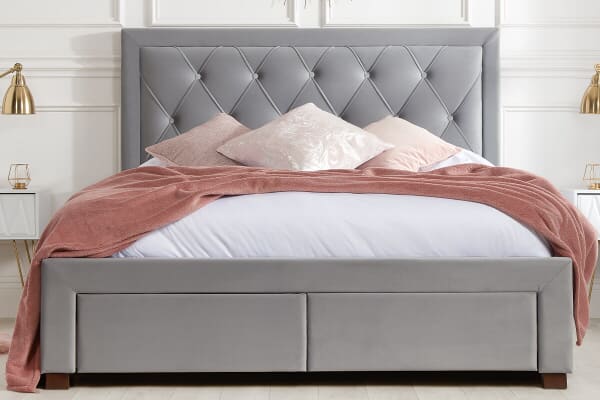 An image for Birlea Woodbury Grey Velvet Fabric Bed
