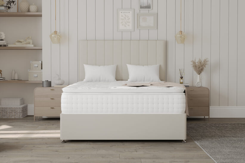 An image for Spring King® Sanctuary Spa 2000 Pillow Top Mattress + Premium Divan Bed