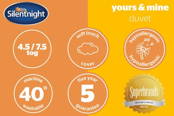 An image for Silentnight Yours & Mine Duvets - 4.5 & 7.5 Tog