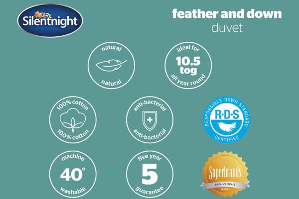 An image for Silentnight Feather and Down 10.5 Tog Duvet