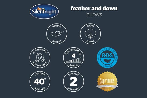 An image for Silentnight Feather and Down Pillow Pair