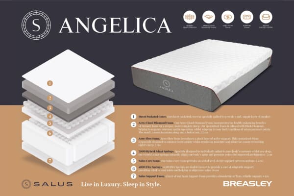An image for Salus Angelica 6000 Pocket Memory Mattress