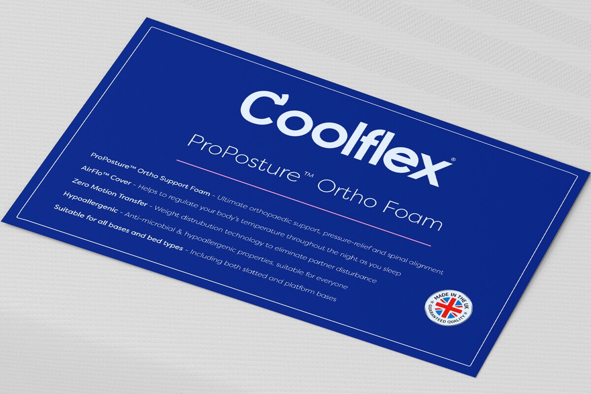 Coolflex® ProPosture™ Ortho Foam Mattress + Premium Divan Bed An image for Coolflex® ProPosture™ Ortho Foam Mattress + Premium Divan Bed