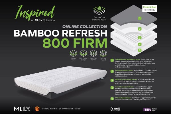 An image for MLILY® Bamboo Refresh 800 Memory Hybrid Mattress