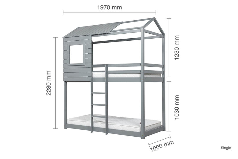 An image for Adventure Grey Kids Bunk Bed