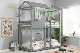 A product image for the Adventure Grey Kids Bunk Bed