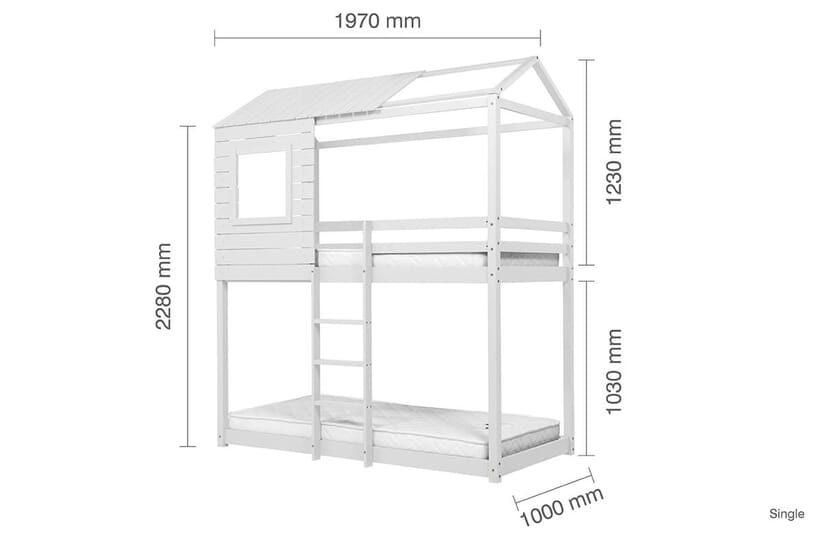 An image for Adventure White Kids Bunk Bed