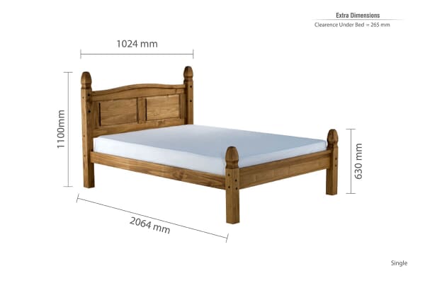 An image for Birlea Corona Low End Pine Bed