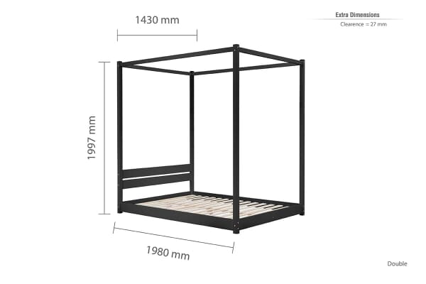 An image for Birlea Darwin Black Four Poster Bed