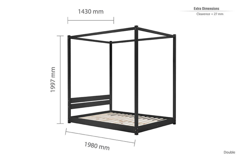 An image for Darwin Black Four Poster Bed