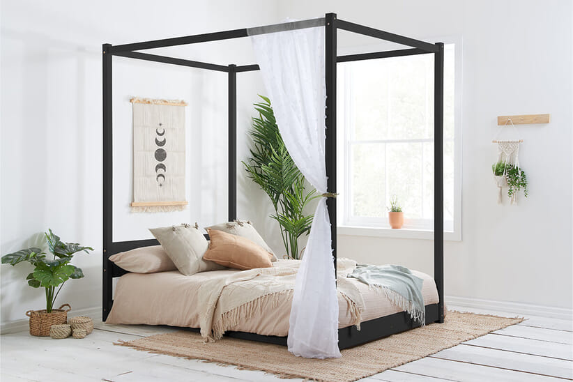 An image for Darwin Black Four Poster Bed