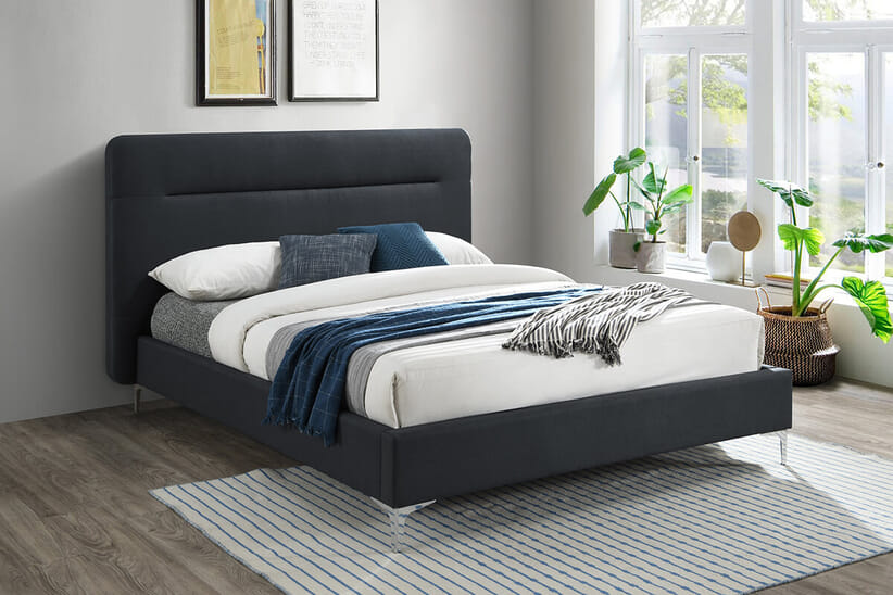 An image for Finn Black Fabric Bed