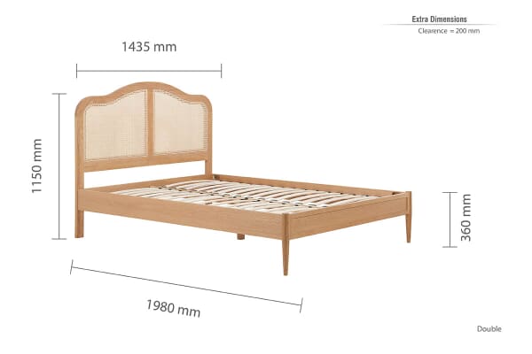 An image for Birlea Leonie Rattan Oak Bed