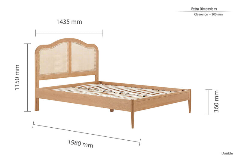 An image for Leonie Rattan Oak Bed