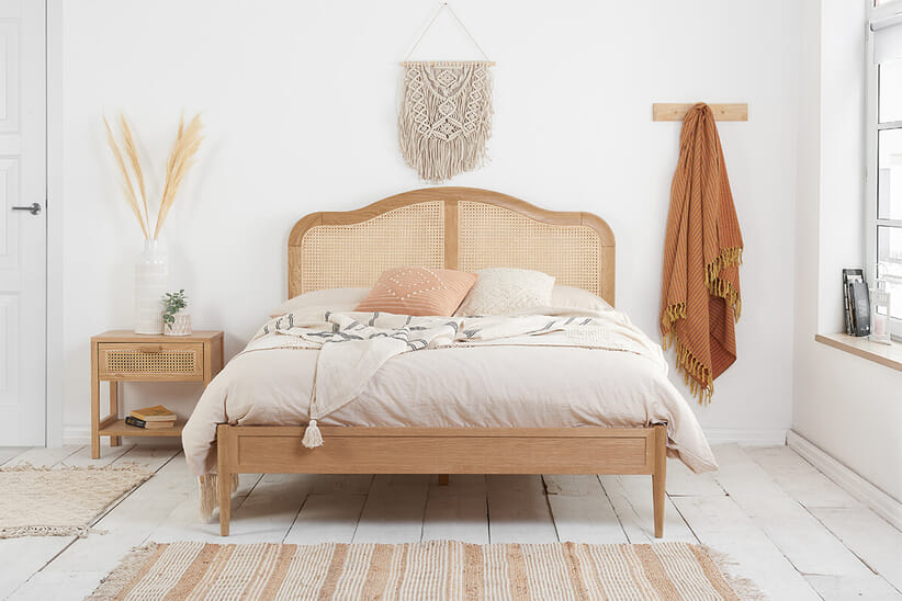 An image for Leonie Rattan Oak Bed