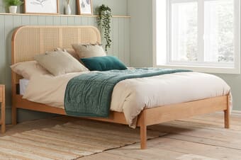 A product image for the Margot Rattan Oak Bed