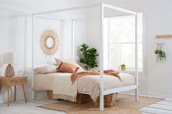 A product image for the Mercia White Four Poster Bed
