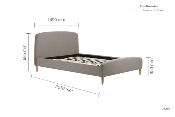 An image for Birlea Quebec Grey Fabric Bed