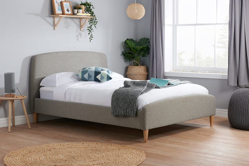 An image for Quebec Grey Fabric Bed